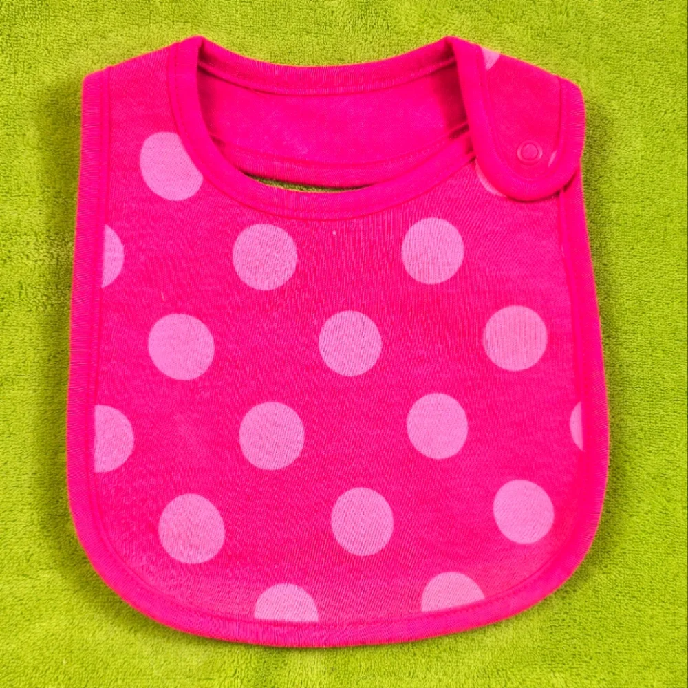 NWT  Baby Girls 3-pk BIBS  set - 🍪  Sugar Made Me Do It - pink Polka- dots (Q5)